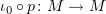 $ \iota_0\circ p\colon M\to M $