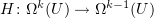 $ H\colon \Omega^{k}(U)\to \Omega^{k-1}(U) $