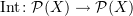 $ \Int\colon {\cal P}(X)\to {\cal P}(X) $