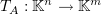 $ \vp_A:\K^n\to\K^m $