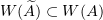 $ W(\widetilde{A})\subset W(A) $