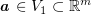 $ \aa\in V_1\subset\R^m $