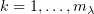 $ k=1,\ldots,m_\la $