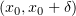 $ (x_0,x_0+\delta) $