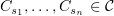 $ C_{s_1},\dots ,C_{s_n}\in\sC $
