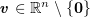$ \vv\in \R^n\setminus\{\zero\} $