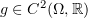 $ g\in C^2(\Omega,\R) $