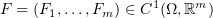 $ F=(F_1,\ldots,F_m)\in C^1(\Omega,\R^m) $