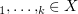 $ \bxi_1,\ldots,\bxi_k\in X $