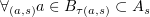 $ \forall_{(a,s)} a\in B_{\tau (a,s)}\subset A_s $