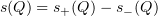 $ s(Q)=s_+(Q)-s_-(Q) $