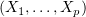 $ (X_1,\ldots,X_p) $