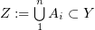 $ Z:=\bigcup\limits_1^nA_i \subset Y $