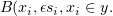 $ B(x_i,\epsilon{s_i,x_i}\in y. $