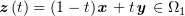 $ \zz(t)=(1-t)\xx+t\yy\in \Omega_1 $