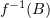 $ f^{-1}(B) $