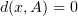 $ d(x,A)=0 $