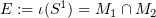$ E := \iota (S^1) = M_1\cap M_2 $