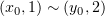 $ (x_0,1)\sim (y_0,2) $