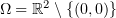 $ \Omega=\R^2\setminus\{(0,0)\} $