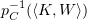 $ p_C^{-1}(\langle K,W\rangle) $