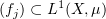 $ (f_j)\subset L^1(X,\mu) $