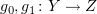 $ g_0,g_1\colon Y\to Z $