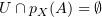 $ U\cap p_X(A) = \emptyset $