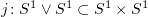 $ j\colon S^1\vee S^1\subset S^1\times S^1 $