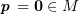 $ \pp=\zero\in M $