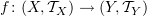 $ f\colon (X,\sT_X)\to (Y,\sT_Y) $