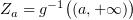 $ Z_a=g^{-1}\big((a,+\infty)\big) $