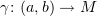 $ \gamma\colon (a,b)\to M $