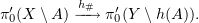 $ \pi_0'(X\setminus A)\arr{h_\#}\pi_0'(Y\setminus h(A)). $