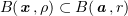$ B(\xx,\rho)\subset B(\aa,r) $