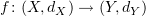 $ f\colon (X,d_X) \to (Y,d_Y) $
