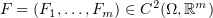$ F=(F_1,\ldots,F_m)\in C^2(\Omega,\R^m) $