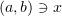 $ (a,b)\ni x $