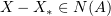 $ X-X_\ast\in N(A) $