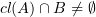 $ \op{cl}(A)\cap B \neq\emptyset $