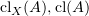 $ \cl_X (A), \cl (A) $