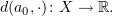 $ d(a_0,\cdot )\colon X\to\R. $