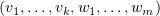 $ (\al_1,\ldots,\al_k,\be_1,\ldots,\be_m) $