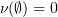 $ \nu(\emptyset)=0 $
