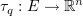 $ \ta_q:E\to \R^n $
