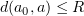 $ d(a_0,a) \leq R $