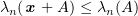 $ \lambda_n(\xx+A)\le \lambda_n(A) $