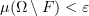 $ \mu(\Omega\setminus F)<\eps $