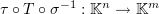 $ \ta\circ\vp\circ\si^{-1}:\K^n\to\K^m $