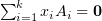 $ \sum_{i=1}^kx_iA_i= \0 $
